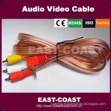 Transparent 3.5mm camcorder to rcax3 cable